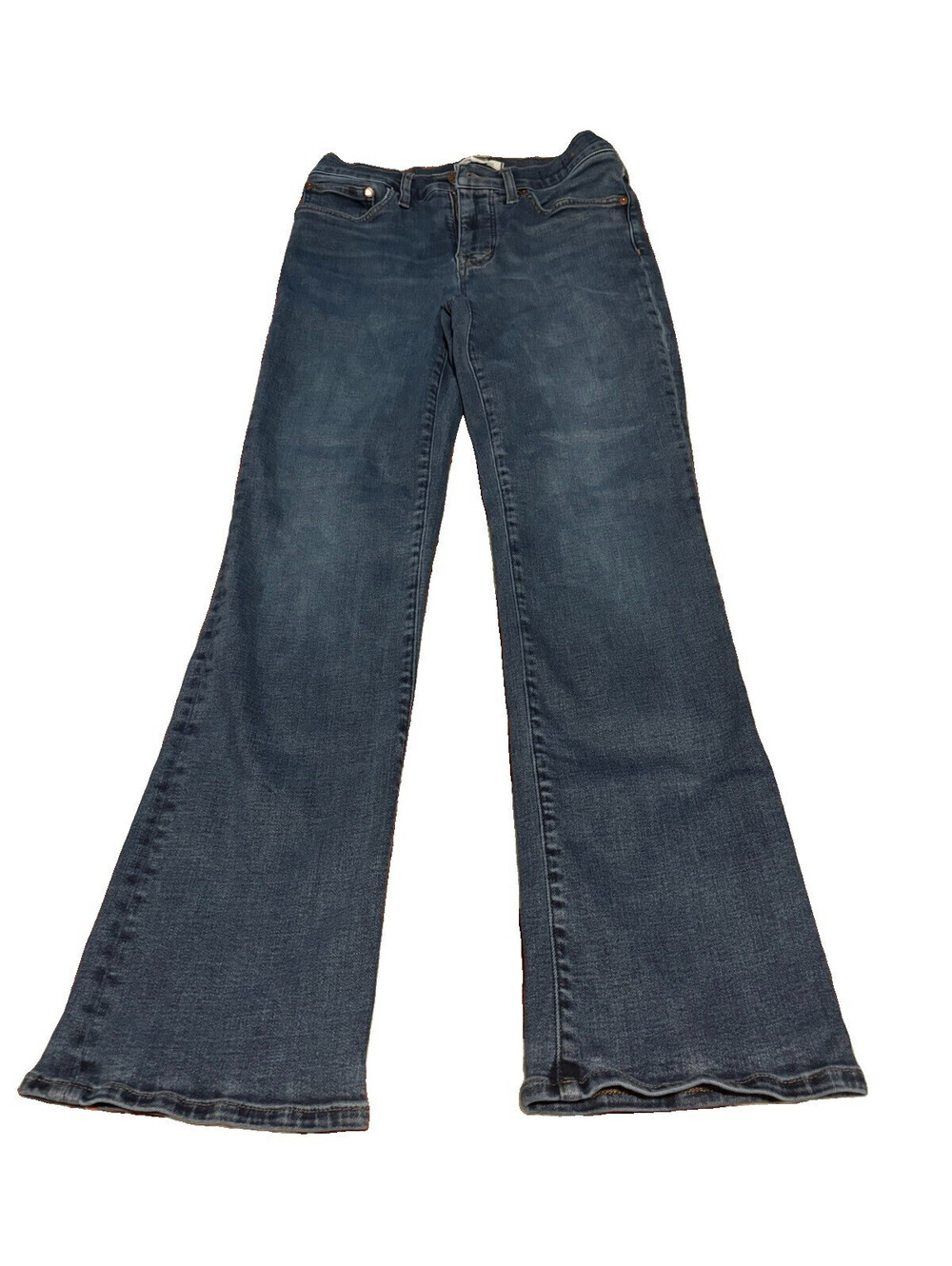 Madewell Women’s Dark Wash Bootcut Blue Denim Jeans Mid-Rise 5-Pocket